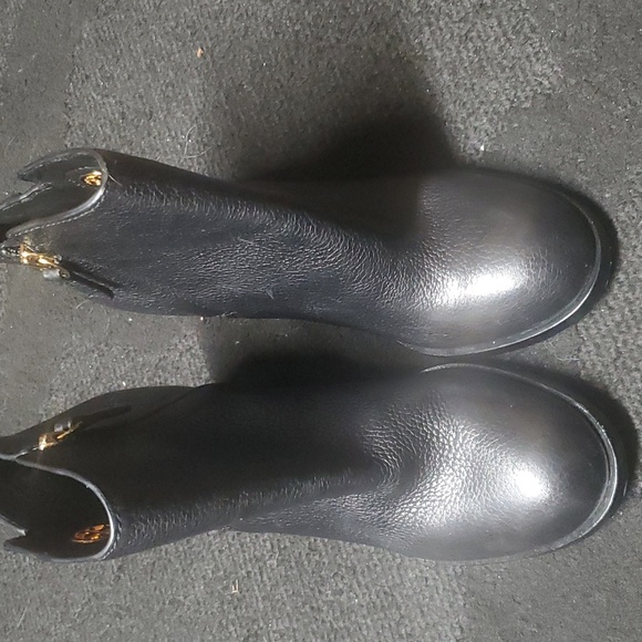 Tory Burch High Heel Boots Size 5M Thick Block Platform Heel Leather - Picture 2 of 5